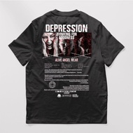T-SHIRT DISTRO MEN STREETWEAR T-SHIRT BLACK TEE/ DEPRESSION/ CRY WOMEN'S/ STREET STYLE/ Wanita ALIVE