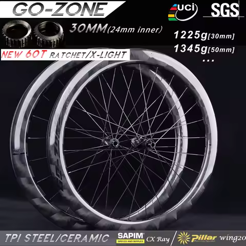 700c X-Light 1225g 24mm Inner Sapim CX Ray /Pillar Road Carbon Wheels Disc Brake R252sl 60T Ratchet 