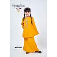 BAJU KURUNG BUDAK KIDS GIRL RIAU MODEN BAJU RAYA 2023 AMAN PURPLE NAVY BLUE BABY BLUE TEAL BLUE MUSTARD BAJU BUDAK