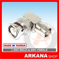 BNC L CONNECTOR MALE TO BNC FEMALE