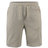 2024 New Men's Cotton Linen Shorts Pants Male Summer Breathable Solid Color Linen Trousers Fitness Streetwear S-3XL