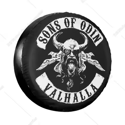 Sons Of Odin Valhalla Spare Wheel Tire Cover for Mitsubishi Pajero RAV4 Viking Norse Warrior Vehicle