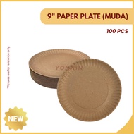 9" PAPER PLATE (MUDA) 100`s-PKT