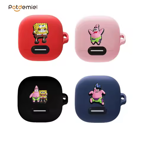 Potdemiel SpongeBob Earphone Case Cover for Anker Soundcore Liberty 4 NC Silicone Wireless Earbuds P