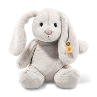 Steiff Hoppie Hase mit Schlappohren 28 cm hellgrau, Plüschtier, Soft Cuddly Friends, flauschiges Sto