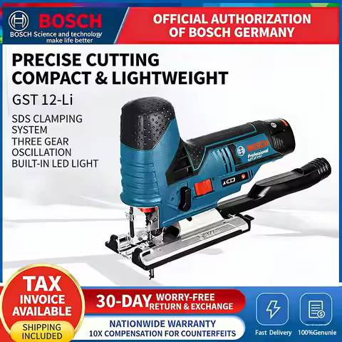 Bosch GST12 Electric Saw 12V Lithium-Ion Cordless Jigsaw Compact Woodworking Jigsaw GST12-Li BOSCH H