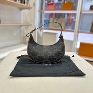 Celine Ava 棕色凱旋門老花帆布棕褐色 小牛皮 提把手 提肩背包 2022年