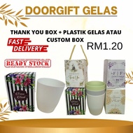 Doorgift 100pcs cawan plastik cawan gift wedding box mangkuk box borong cup dinnerware home living