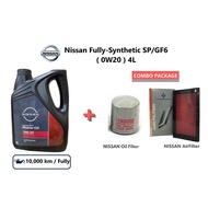 NISSAN SET - 0W20 + OIL FILTER + AIR FILTER (SENTRA N16/X-TRAIL/SERENA/TEANA 2.5/MURANO) 0W-20 ENGIN