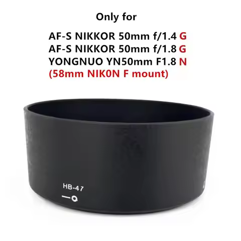 Lens Hood replace HB47 for Nikon AF-S 50 mm F1.4G f/1.4G / 50mm F1.8G f/1.8G / Yongnuo YN 50mm F1.8N