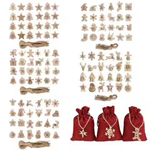 24 Countdown Christmas Advent Calendar Label Xmas Advent Calendar Numbers DIY Gift Bags Hanging Tags