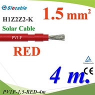 4 Meters Solar Wire PV1 H1Z2Z2-K 1x1.5 Sq.mm. DC Cable Cell Red