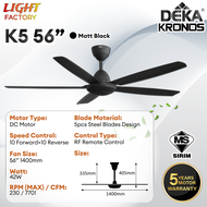 🔥PROMOTION🔥DEKA F5DC PRO DC Fan 56" VDC88 | FANZÓ TURBO HUNTER  Ceiling Fan with Remote SIRIM Kipas 