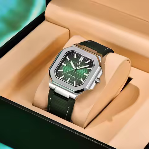 PAGANI DESIGN Wise Men Quartz Watch 37MM Retro Elegant Leather Strap 50m Waterproof Sapphire Glass M