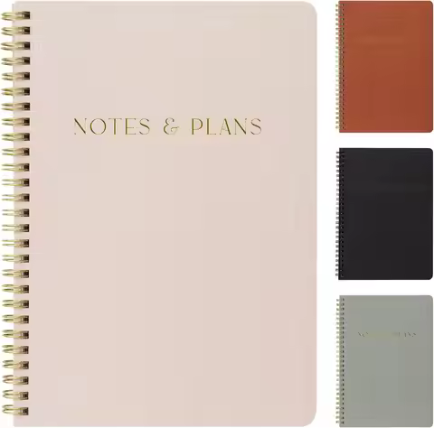 Daily Planner & Notebook with Hourly Schedule - Aesthetic Spiral To-Do List Notepad for Women