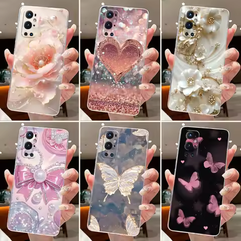 Phone Case For OnePlus 9 Pro 9R 9RT Flower Butterfly Capa One Plus 9R 9RT 9 9Pro Cases Soft Silicone