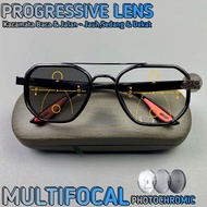 Progressive Reading Glasses (Aviator) Model Men's/Wanita | Reading and Walking Glasses | Photochromi