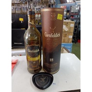 A Glenfiddich 18 years old 1 litre empty bottle