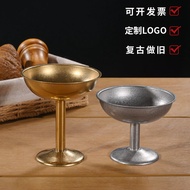 Retro 304 Stainless Steel Pudding Cup Commercial Creative Bar Goblet Milkshake Dessert Fruit Salad I