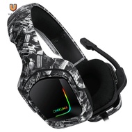ONIKUMA K20 Wired Earphone HiFi Headphones 3.5mm Wired RGB LED Headset with Microphone for PC Gamers