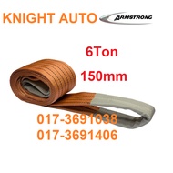 ARMSTRONG Heavy Duty 6Ton 150mm Brown Colour Webbing Sling with Inspection Cert Tag Tali Angkat Sawa