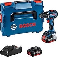 Bosch Professional 18V System GSR 18V-90C Cordless Drill (with 2 x 4.0Ah Batteries, GAL 18V-40 Charger, in L-Box), 06019K6003, Blue