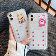 Softcase card case holder bear printing Realme c12/c25 reno 5f oppo a94 4g