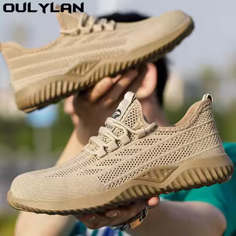 New Comfortable Soft Safety Shoes Sport Safety Steel-Toed Shoes Breathable Lightweight Work Shoes Eu