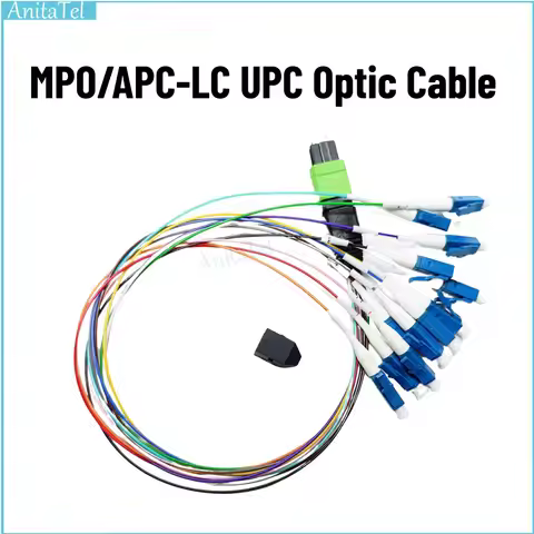 12 Fibers MPO/APC-LC UPC Harness Optic Cable-SM G657A1 0.9Mm Colored Tube Male Fan-Out MPO Fiber Pig