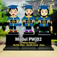 SOUVENIR PLAKAT WISUDA TK/PAUD/SD/SMP AKRILIK KAYU model PW02