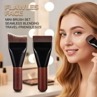 Mini Portable One Word Brush Fish Tail Crescent Foundation Head Brush Mask Curved Brush Flat J8h0
