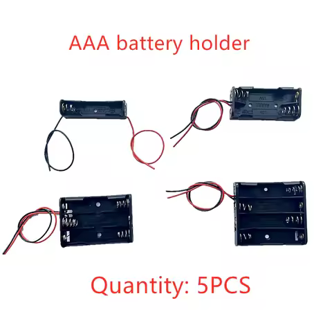 5PCS 1/2/3/4 Slot AAA Battery Case Battery Box AAA Battery Holder With Leads With 1 2 3 4 Slots AAA 