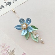 Finished Product Hand-Tangled Flower Simple Retro All-Match Brooch Tangled Flower Jewelry Hanfu Cheo