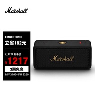 MARSHALL（马歇尔）EMBERTON II 音箱便携式2代无线蓝牙家用户外防尘防水礼物小音响  黑金色