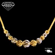 SMS DEEN Ball V-Chain, ±7.1-7.4GM - Gold 916 Emas - Rantai Leher-V