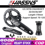 HASSNS GXP Bicycle Hollowtech Bike Crankset 104 BCD BottomBracket MTB Bicycle Crank+BB+Chainring