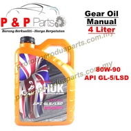 4L Manual Gear Oil 80W90 Manual Transmission Fluid 80 90 - Minyak Gear Manual - 4 Liter