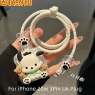 Pochacco Charger Protector compatible for iphone 20w 3-pin folding plug UK square Charger model A234