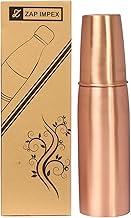 Zap Impex Travellers 100% Pure Copper Water Bottle with Glass for Ayurvedic Benefits - Designer Water Pitcher Bottles, Joint Free