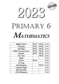 2023 Primary 6 WA & Preliminary Top School Exam Paper