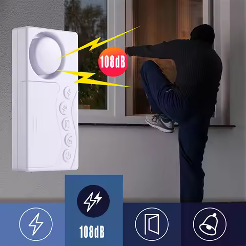 Door Window Wireless Burglar Alarm with Magnetic Sensor Alarm 108dB High Volume Door Open Detectors 