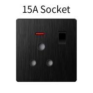 LEJIA modern lighting wall black dimmer switch paint panel 13A universal socket 3 pin plug power poi