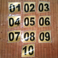 Number Sticker Package 01 to 10, 6x6cm, Glossy Vinyl Material, Waterproof, Door Number, Boarding Hou