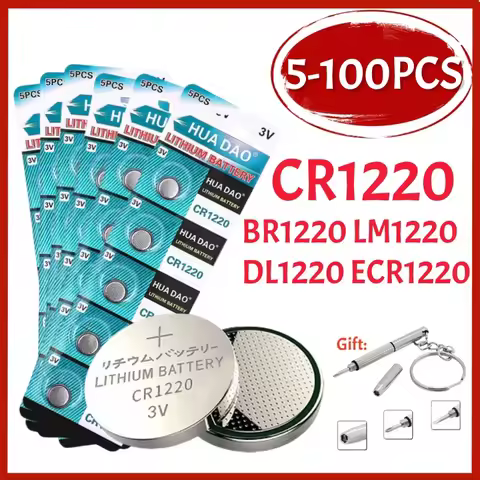 5-100PCS CR1220 3V Lithium Button Battery BR1220 LM1220 DL1220 L04 5012LC Coin Cell Watch CR 1220 Ba