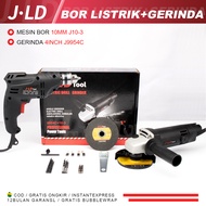 JLD Bor listrik 10MM chuck + 4 inch Angle Grinder Reversible Electric Drill Untuk Memotong Dan Meng