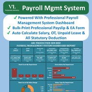 VL Payroll Mgmt System Professional Auto Calculate Salary Payslip Slip EPF SOCSO EIS PCB Calculator 