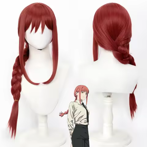 Anime Wig Chainsaw Man Cosplay Wig Makima Red Long Side Ponytail Anime Cosplay Wig Anime Nayuta Role