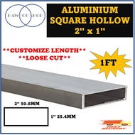 Aluminium Hollow Square Hollow 2x1 **Customize Size**