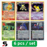 6 pcs / set Torchic Treecko Star dark alakazam hypno snolax Team Rocket RO 9 Gred HR Holo rare Vinta