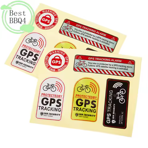 (BBQ4)GPS TRACKING Alarm Sticker Reflective WARNING Motorcycle Bike Anti-Theft Sticker